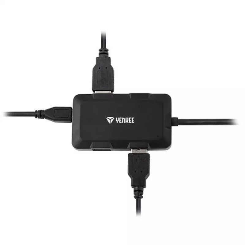 Yenkee YHB 4341BK hub USB 3.0 de 4 puertos con entrada de alimentación Micro USB