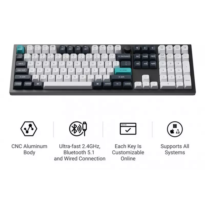 Teclado mecánico Keychron Q6 Max QMK VIA con interruptores Gateron Jupiter, formato completo