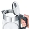 Severin WK 3468 Hervidor de agua 1 L 2200 W Negro, Acero inoxidable, Transparente