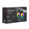 Set de refrigeración líquida SAVIO VELOX 240 mm negro — radiador de 240 mm, 205×450 mm, 2 ventiladores, TDP 250 W