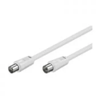 Wentronic Goobay Cable de conexión de antena, 100% apantallado, blanco, 3,5 m - conector macho coaxial conector hembra coaxial (50719)