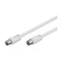 Wentronic Goobay Cable de conexión de antena, 100% apantallado, blanco, 3,5 m - conector macho coaxial conector hembra coaxial (50719)