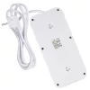 Regleta de enchufes MACLEAN MCE389 W — 6 enchufes, 4×USB-A, 1×USB-C, 2500W, 110–240V, cable de 1,5 m, blanca