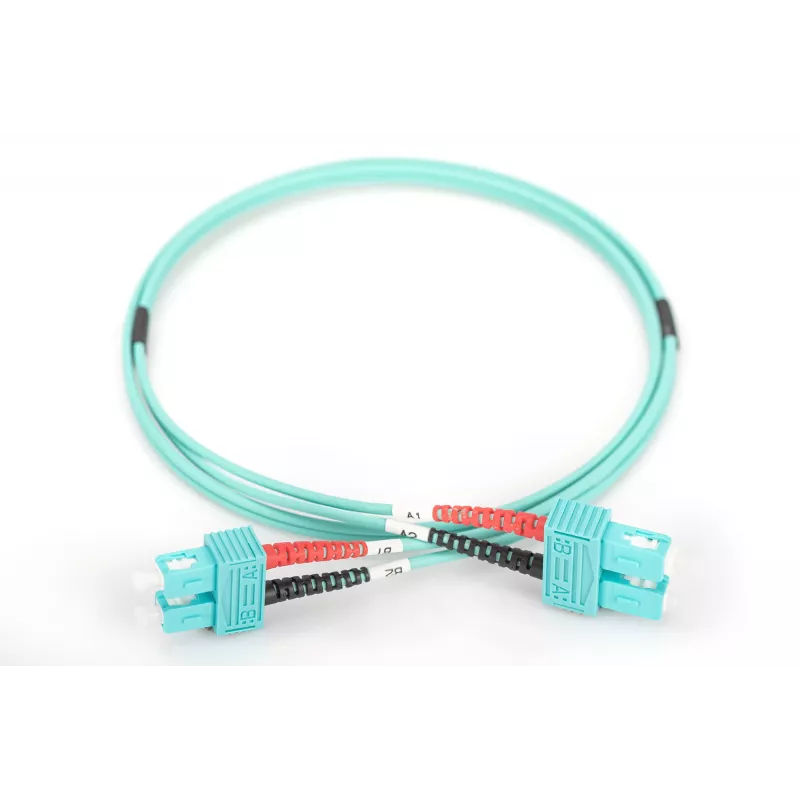 DIGITUS Professional - cable para patch panel - SC multimodo (M) a SC multimodo (M) - 2 m - fibra óptica - 50/125 micrómetros - OM3 - libre de halógenos - aguamarina