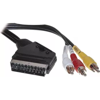Cable SCART ShiverPeaks AVK 407-200 SC con interruptor y 3 conectores RCA