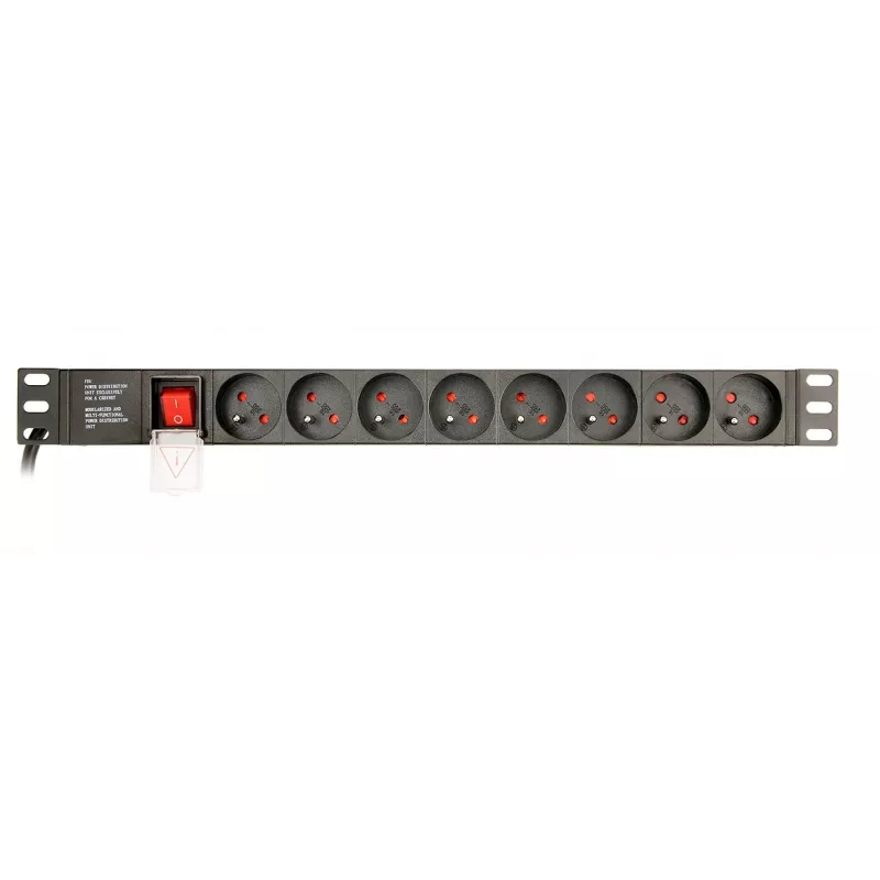 EnerGenie EG-PDU-014-F unidad de distribución de energía para rack (8 tomas FR, 1U, 16A, conector Schuko, 3m, negro)