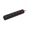 Regleta Lanberg PS1-05E-0300-BK, 5 tomas, 3 m, negra, con interruptor