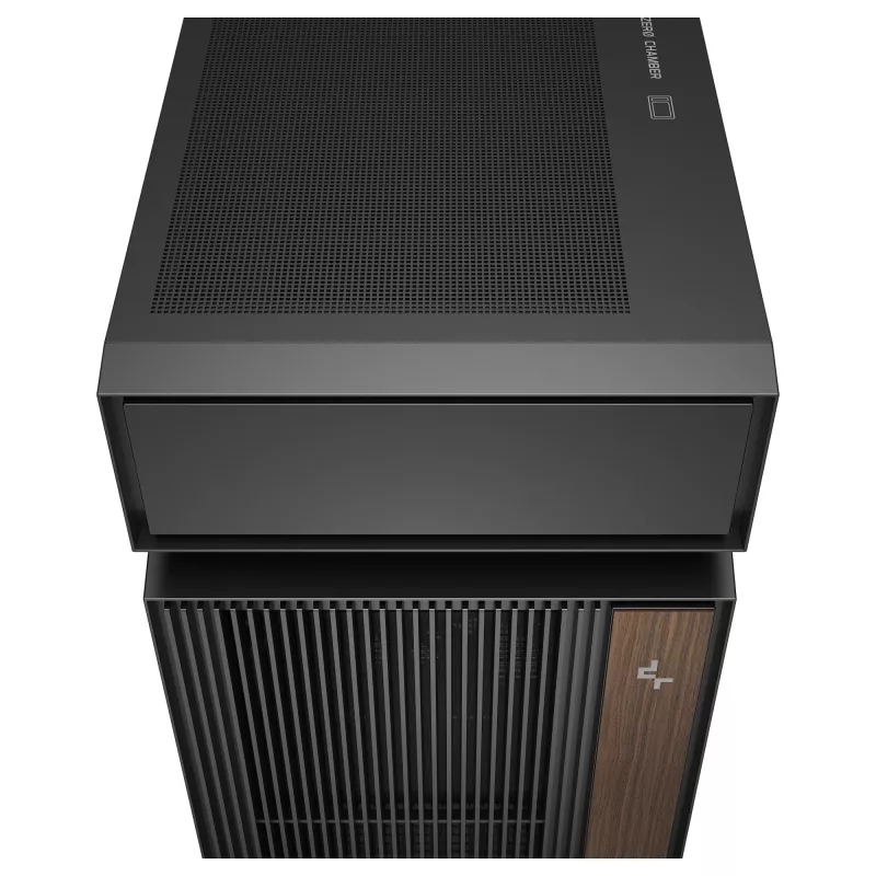 Caja de PC de sobremesa DeepCool CL6600 Negra — compatible con fuentes ATX/PS2/SFX/SFX-L, ventilador frontal de 140 mm, superior/trasero de 120/140 mm, unidades de 2,5/3,5