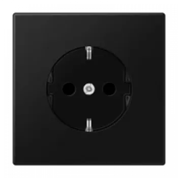 Toma de corriente Type F Jung LS 1520 KI SWM — 1 módulo, 2P, 16A, 250V, negro