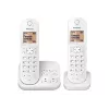 Panasonic KX-TGC422G - teléfono inalámbrico - contestador automático con identificación de llamadas - DECT - blanco + auricular adicional (KX-TGC422GW)