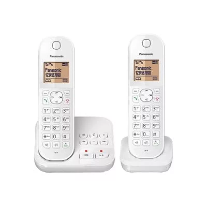 Panasonic KX-TGC422G - teléfono inalámbrico - contestador automático con identificación de llamadas - DECT - blanco + auricular adicional (KX-TGC422GW)
