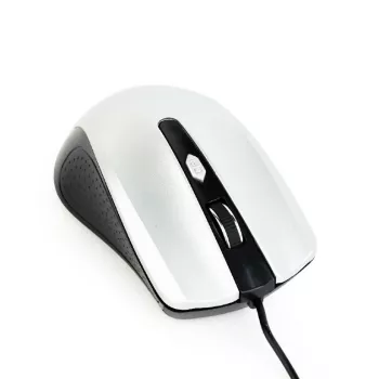 Ratón óptico ambidiestro con cable GEMBIRD MUS-4B-01-BS, USB Type-A, 1200 DPI, 4 botones, negro/plata