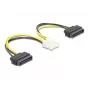 Cable de alimentación DeLOCK 83020 2 x SATA de 15 pines a EPS de 8 pines 15 cm