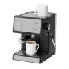 Jata JECA2525 cafetera espresso, 20 bar, 850 W, depósito de agua de 1,8 l, tubo de vapor, negra / acero inoxidable
