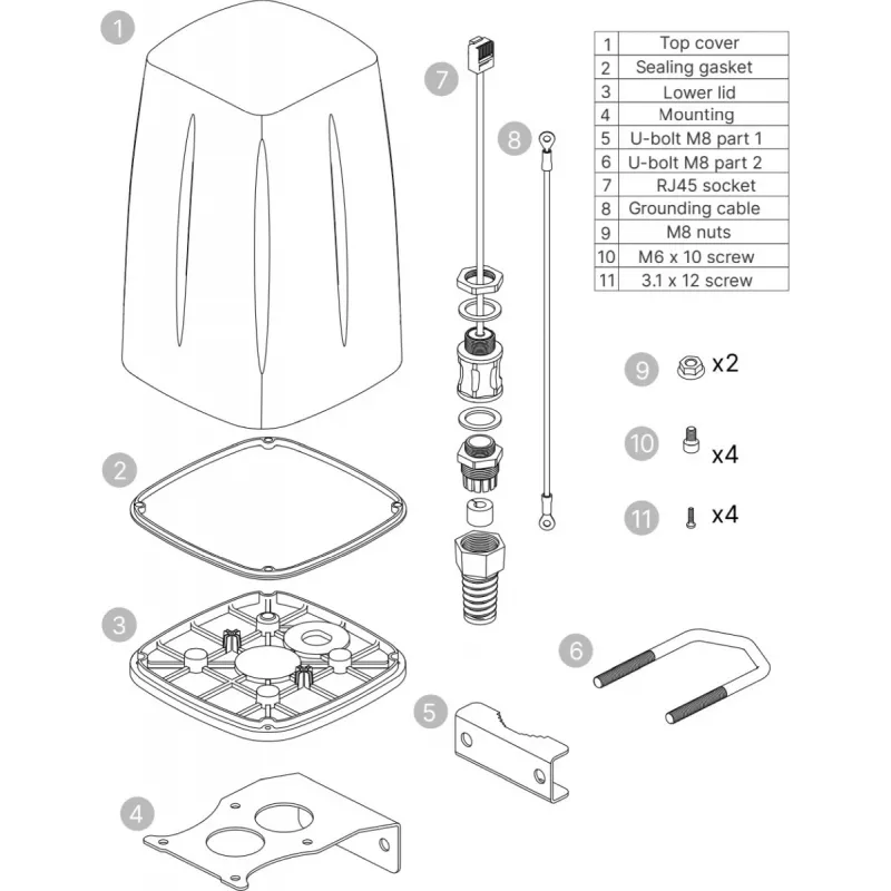 Antena omnidireccional Teltonika PR1IC970 0,617-4,3 GHz Wi-Fi