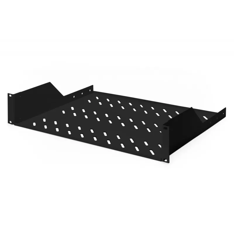 Digitus | Bandeja de 2U para racks | DN-19 TRAY-2-SW | negro | Perfecta para guardar componentes no aptos para 483 mm (19