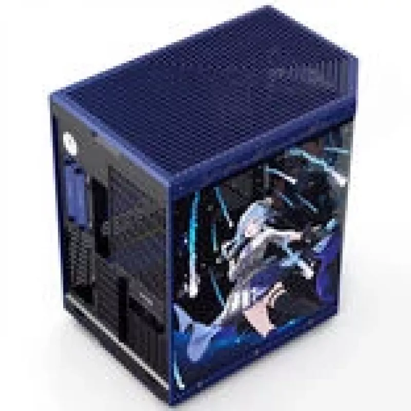 Caja de ordenador HYTE Y70 Hoshimachi Suisei azul cristal templado — caja mid-tower ATX con paneles de cristal templado