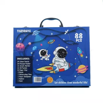 Set de pintura artística Extralink Blue Astronaut — 88 piezas (colores, pinceles, accesorios)