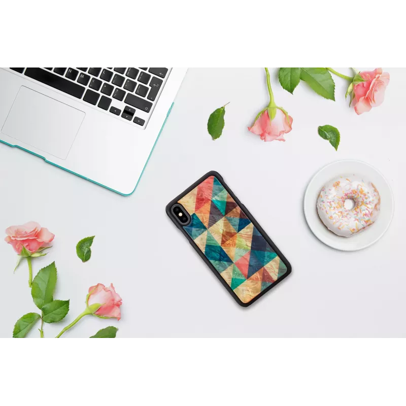 Funda para móvil iKins para iPhone XS Max — patrón mosaico, negra