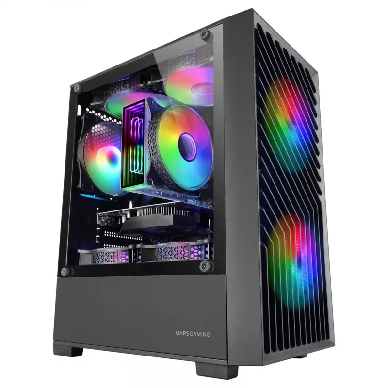 Tacens Mars MC-VORTEX caja mATX, negra, 3 ventiladores FRGB de 120 mm