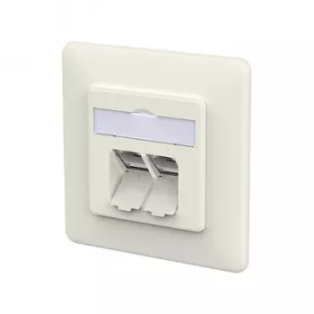 METZ CONNECT toma de conexión E-DAT C6A LSA++ 2 puertos UP blanco puro
