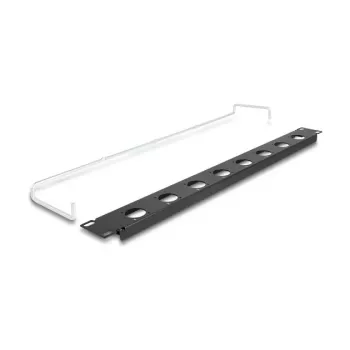 DeLOCK 67059 Panel de parcheo D-Type 19 pulgadas con alivio de tracción, 8 puertos, 1HE, negro