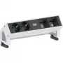 Toma de corriente Bachmann 902211 — 2x Schuko (tipo F) tomas AC, aluminio y plástico, negro/blanco