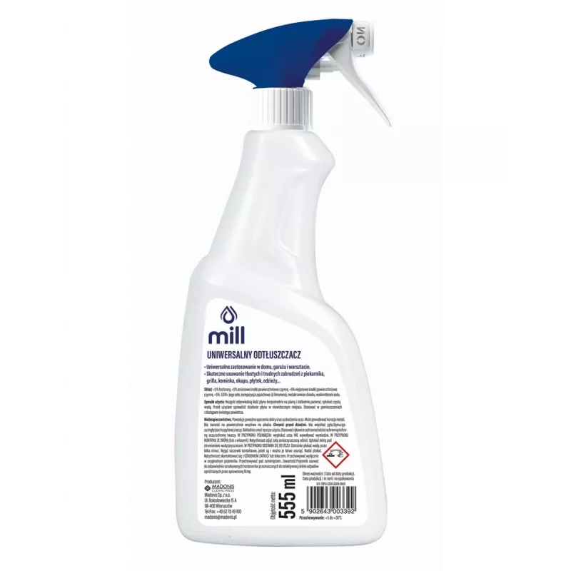 Desengrasante Mill Clean 555 ml — Mill desengrasante 555 ml spray para eliminar manchas de grasa