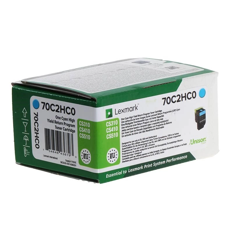 Kit de tóner Lexmark 70C2HC0/702HC cian Return Programme, 3K páginas ISO/IEC
