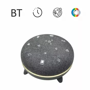 Altavoz portátil MANTA SPK03-GR Szumi-GO — verde, Bluetooth, sonidos para dormir bebés, temporizador, retroiluminación RGB, 12,5×7,5×12,5 cm