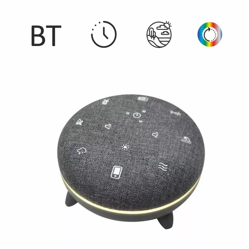 Altavoz portátil MANTA SPK03-GR Szumi-GO — verde, Bluetooth, sonidos para dormir bebés, temporizador, retroiluminación RGB, 12,5×7,5×12,5 cm