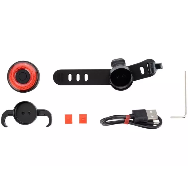 Rockbros Q5 luz trasera negra para bicicletas con sistema STOP inteligente