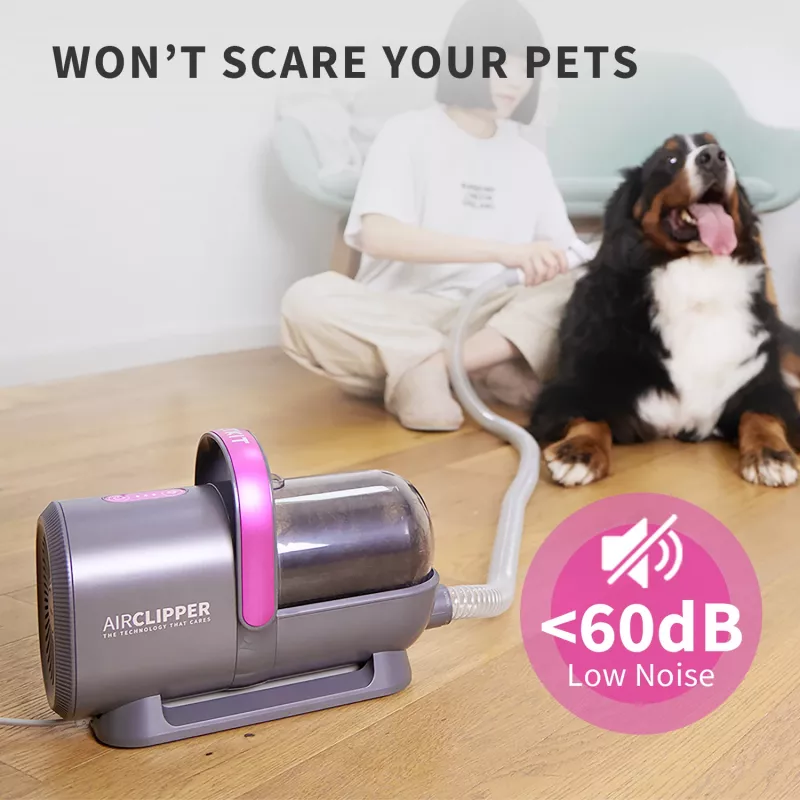 PETKIT AirClipper 5-in-1 LM4 kit de aseo para mascotas con aspirador, gris/blanco