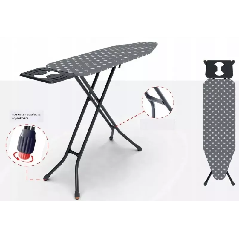 TABLA DE PLANCHAR 120x38cm PROMIS PKD50 STAR estable con estabilidad regulable en altura