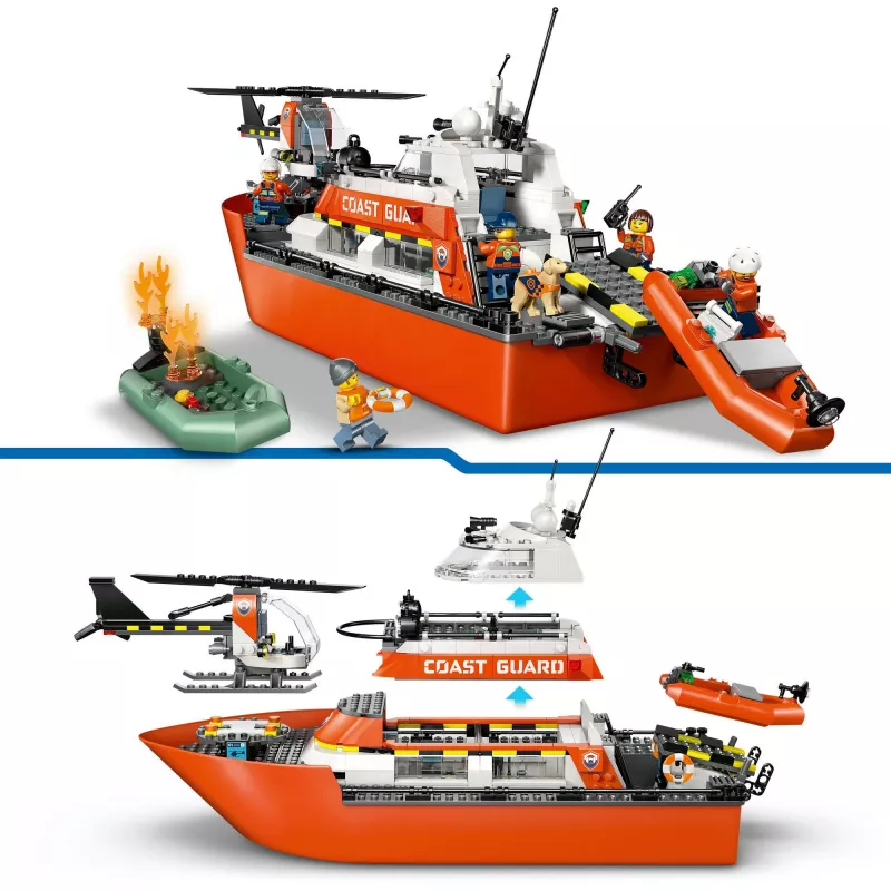 Blocks City 60504 Lancha de rescate y helicóptero de la Guardia Costera