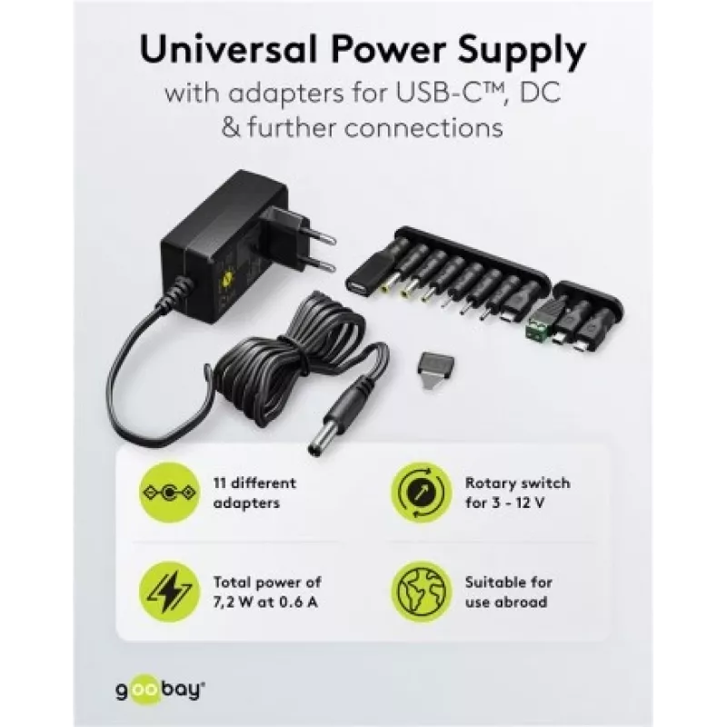 adaptador de fuente de alimentación Goobay 64571