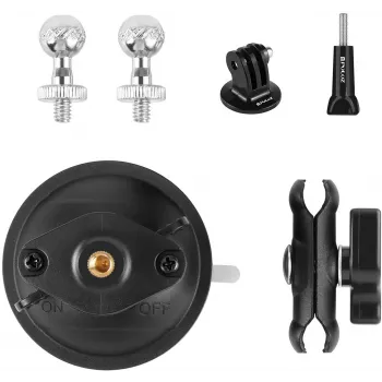 Soporte de ventosa con brazo mágico para trípode PULUZ (negro)