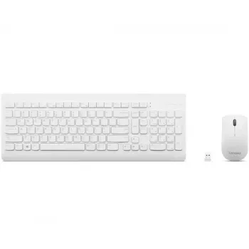 Lenovo GX30W75336 510 kit inalámbrico de teclado y ratón, 2,4 GHz nano USB, blanco