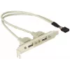 Soporte de ranura 1x USB interno de 5 pines a 2x USB 2.0 externo DeLOCK 71000