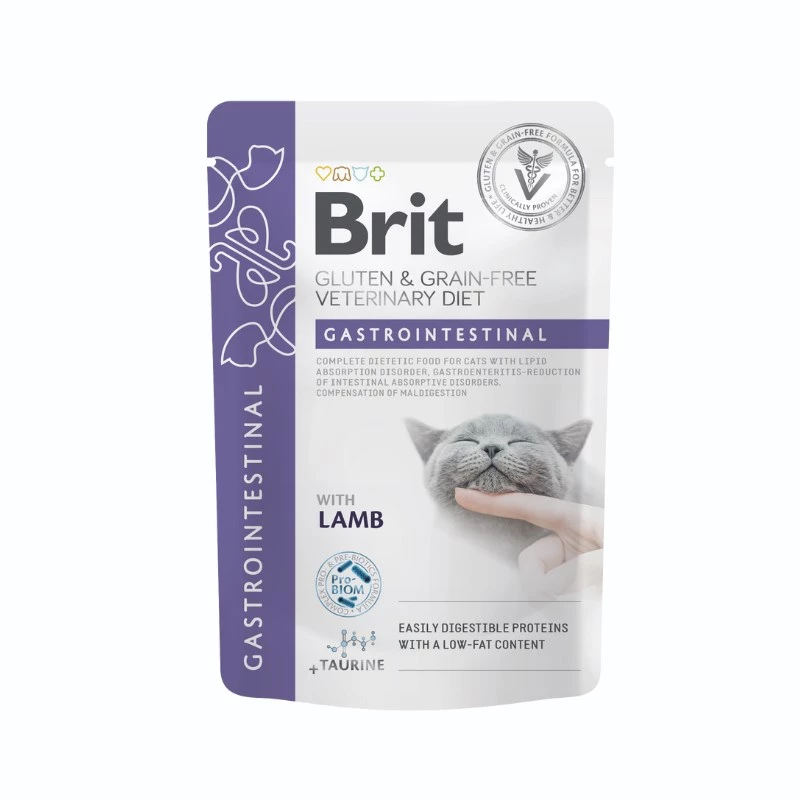 BRIT Veterinary Gastrointestinal Lamb - Comida húmeda para gatos - 12x85g