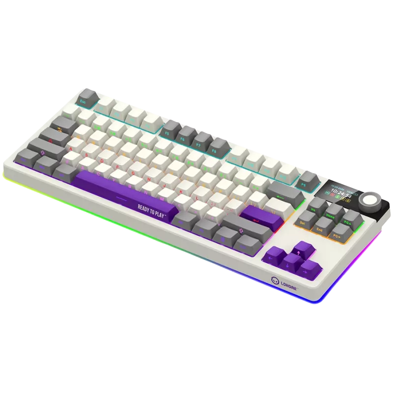 LORGAR KBP70TKLW, teclado gaming mecánico inalámbrico TKL Pro, beige, distribución EN