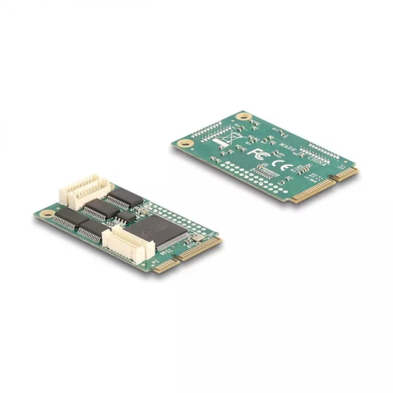Tarjeta de interfaz RS-232 interna DELOCK 95278 — Host Mini PCI Express, 4× salidas RS-232, FIFO 256 B, 30×51×10 mm