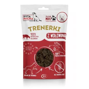 Snacks para perros SYTA MICHA Treats con ternera 80 g — snacks blandos hipoalergénicos de adiestramiento, sin gluten y sin soja
