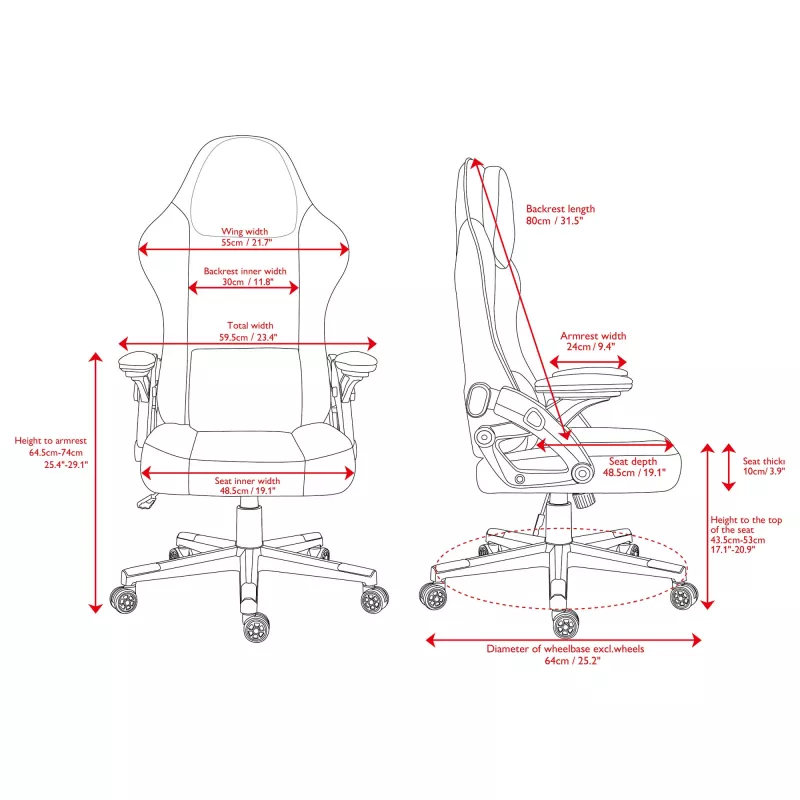 Silla gaming Deltaco DC130 Soft Woven Mesh negra (GAM-180)