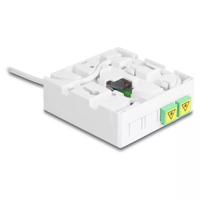 Caja de conexión de fibra óptica DELOCK 2 x SC/APC simplex con set de cable drop G.657.A1 de 30 m