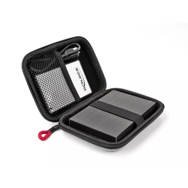 DeLOCK funda protectora para SSD de 2,5 pulgadas, carcasas externas y discos duros hasta 12 x 8 x 2 cm
