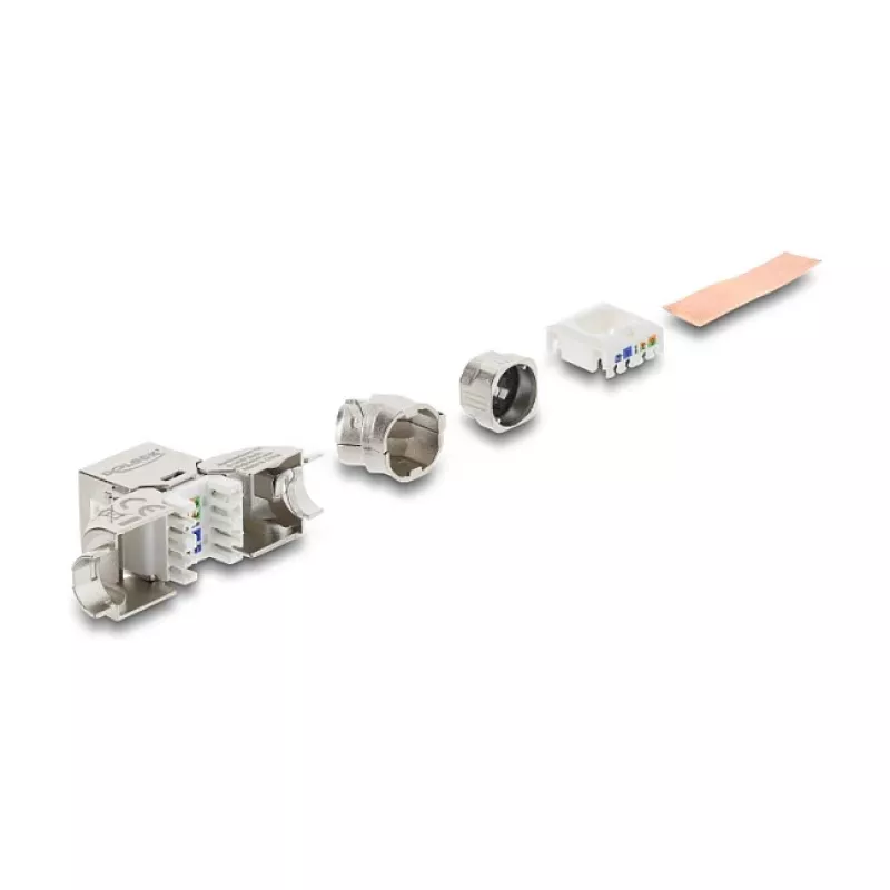 Módulo Keystone RJ45 conector hembra Cat.6A DELOCK 90798 — conexión LSA