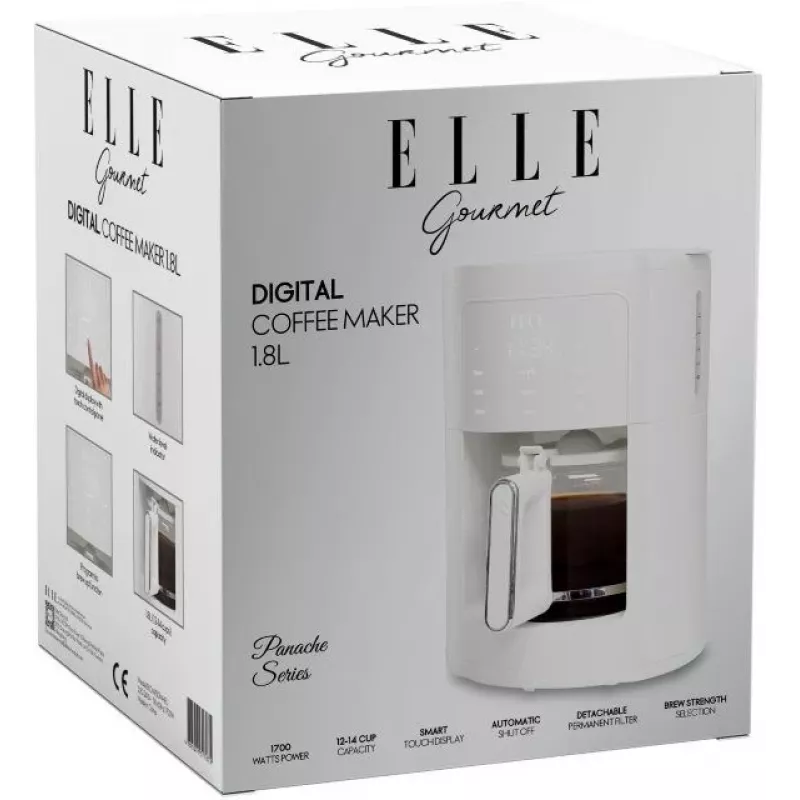 Cafetera de filtro Elle EKCMP301WHEU 1,8 l cafetera de filtro blanca