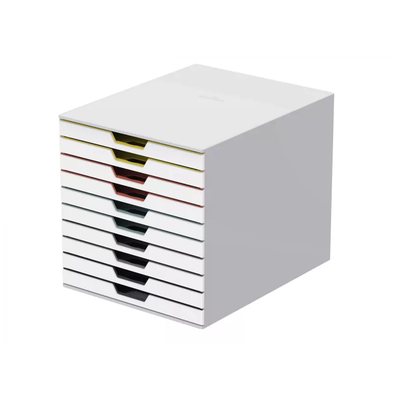 Caja de almacenamiento Durable VARICOLOR Mix 10 plástico multicolor blanco 763027