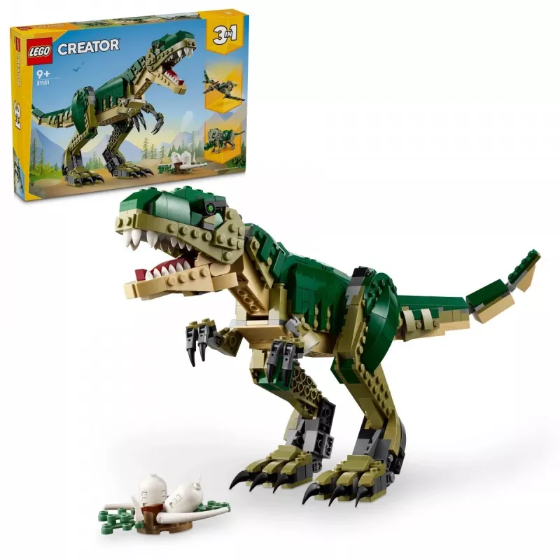 Juguete de construcción LEGO Creator 3 en 1 T.Rex, set de construcción, 626 piezas, 150 mm de altura, edad 9+